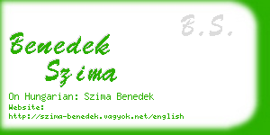 benedek szima business card